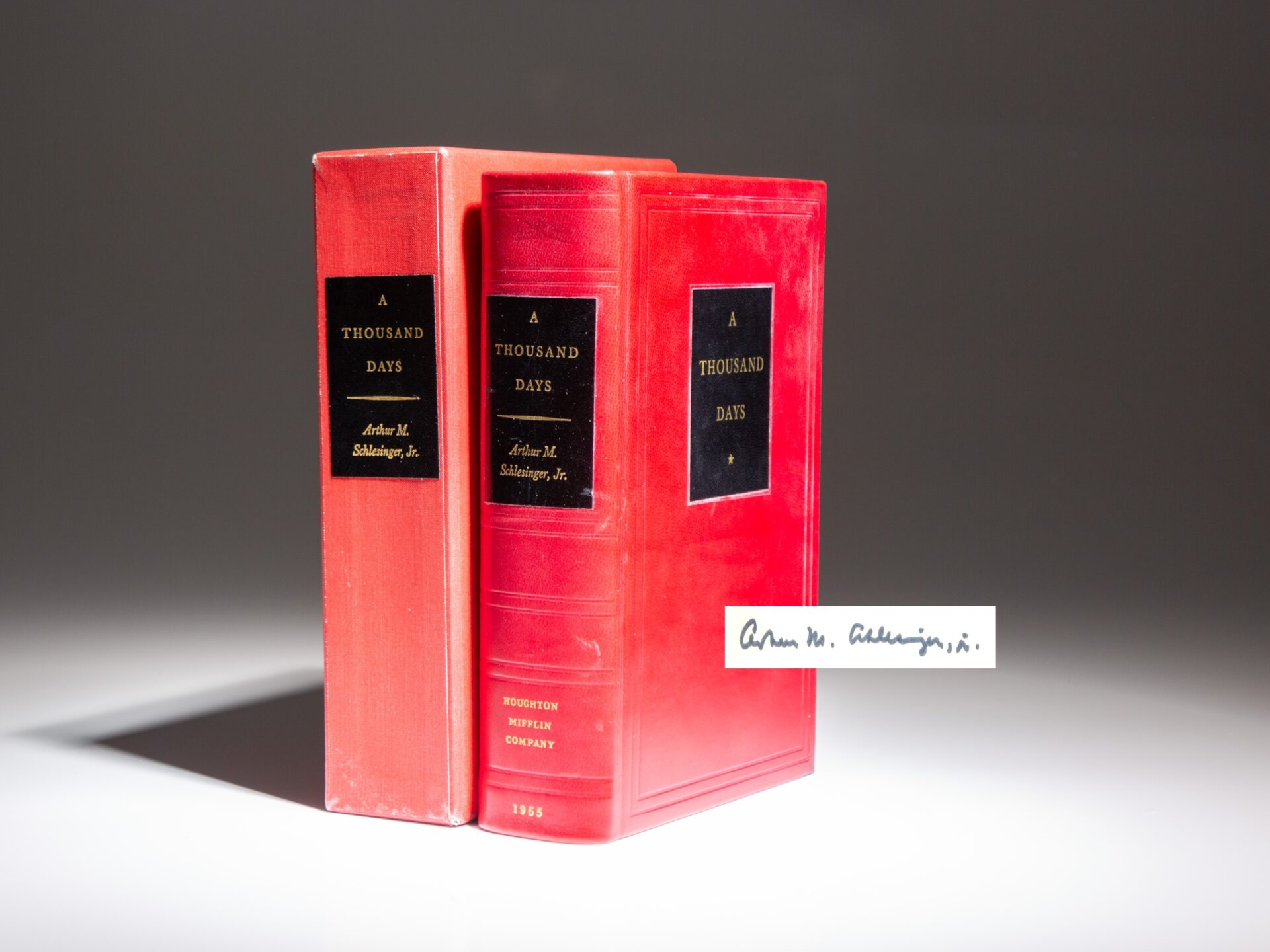 Publisher's deluxe limited edition of A Thousand Days: John F. Kennedy in the White House, by Arthur M. Schlesinger, Jr.