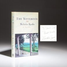 Inscribed to Doris Kearns Goodwin, the first edition of The Notebook: A Novel by Nicholas Sparks.