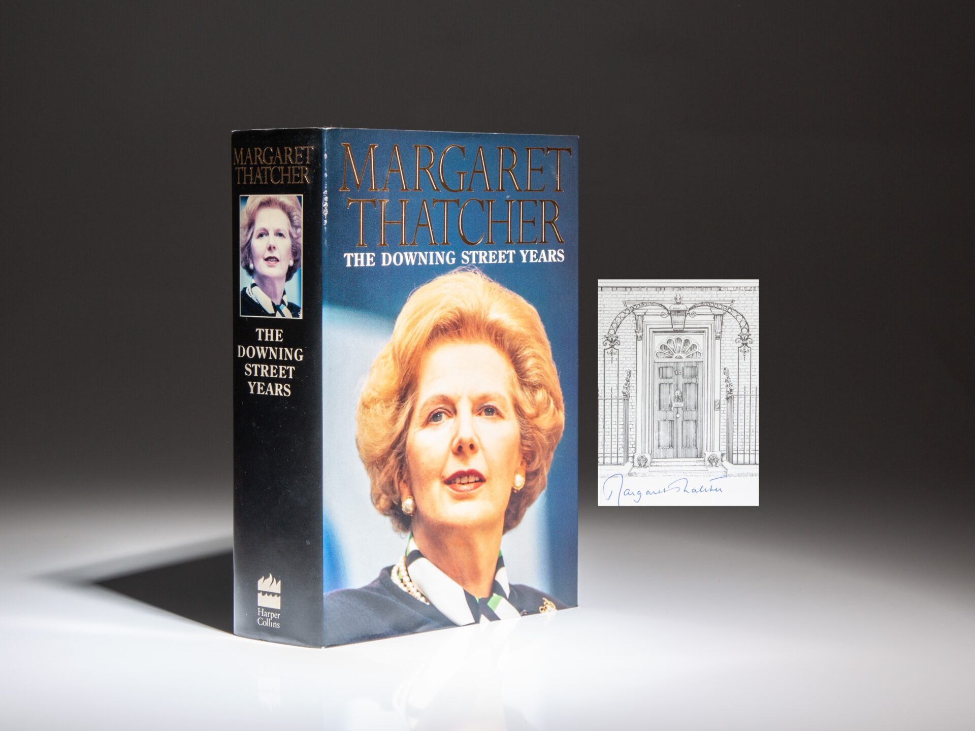 Signed first edition, first printing of The Downing Street Years by British Prime Minister Margaret Thatcher.