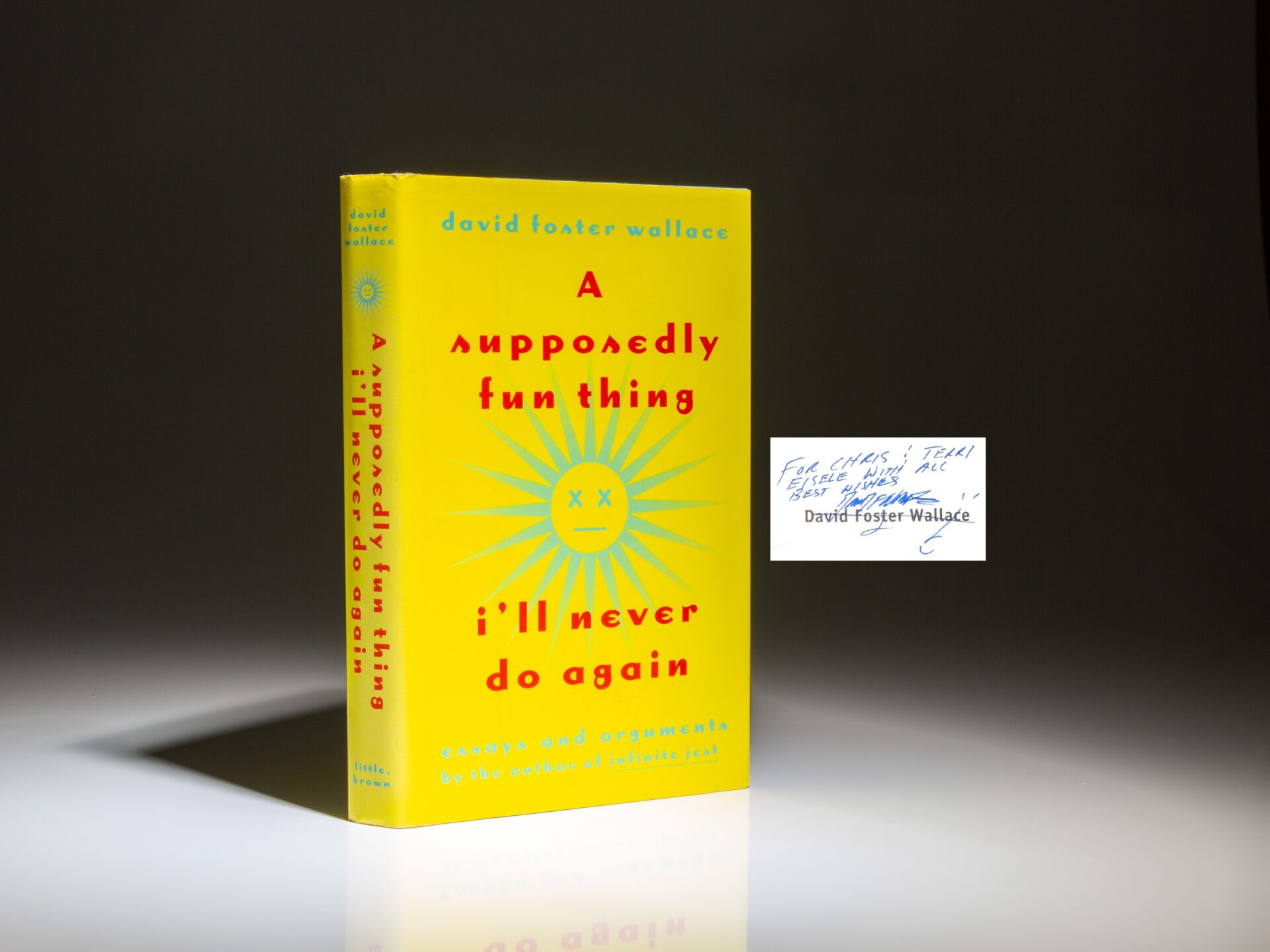 The first edition, first printing of A supposedly fun thing I'll never do again by David Foster Wallace.