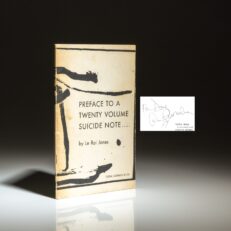 Signed first edition of Preface to a Twenty Volume Suicide Note by Amiri Baraka.
