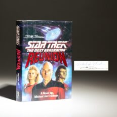 The first edition of Star Trek: Reunion, signed by Michael Jan Friedman and the illustrator, Keith Birdsong.