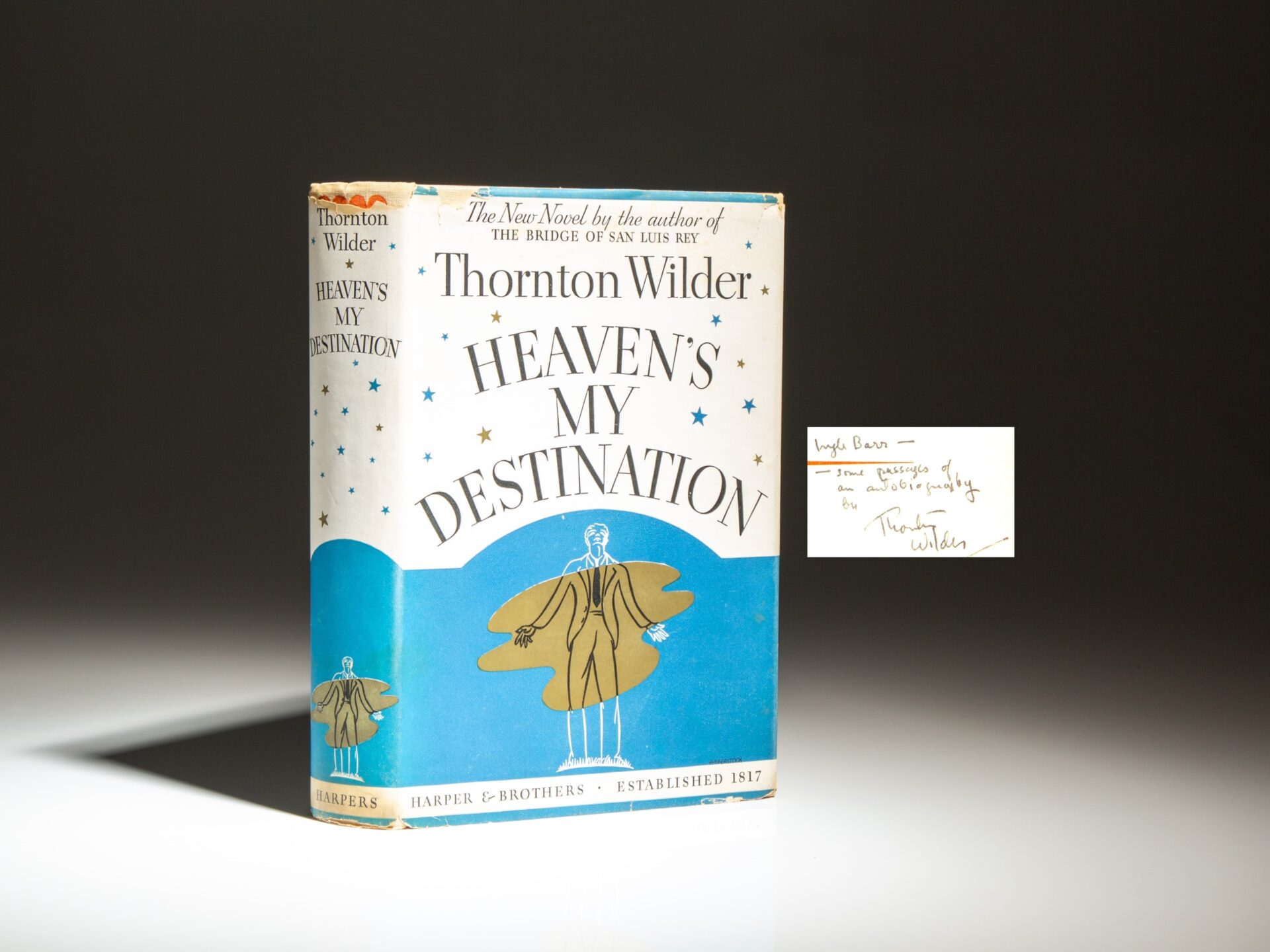 First edition, first printing of Heaven's My Destination by Thornton Wilder.