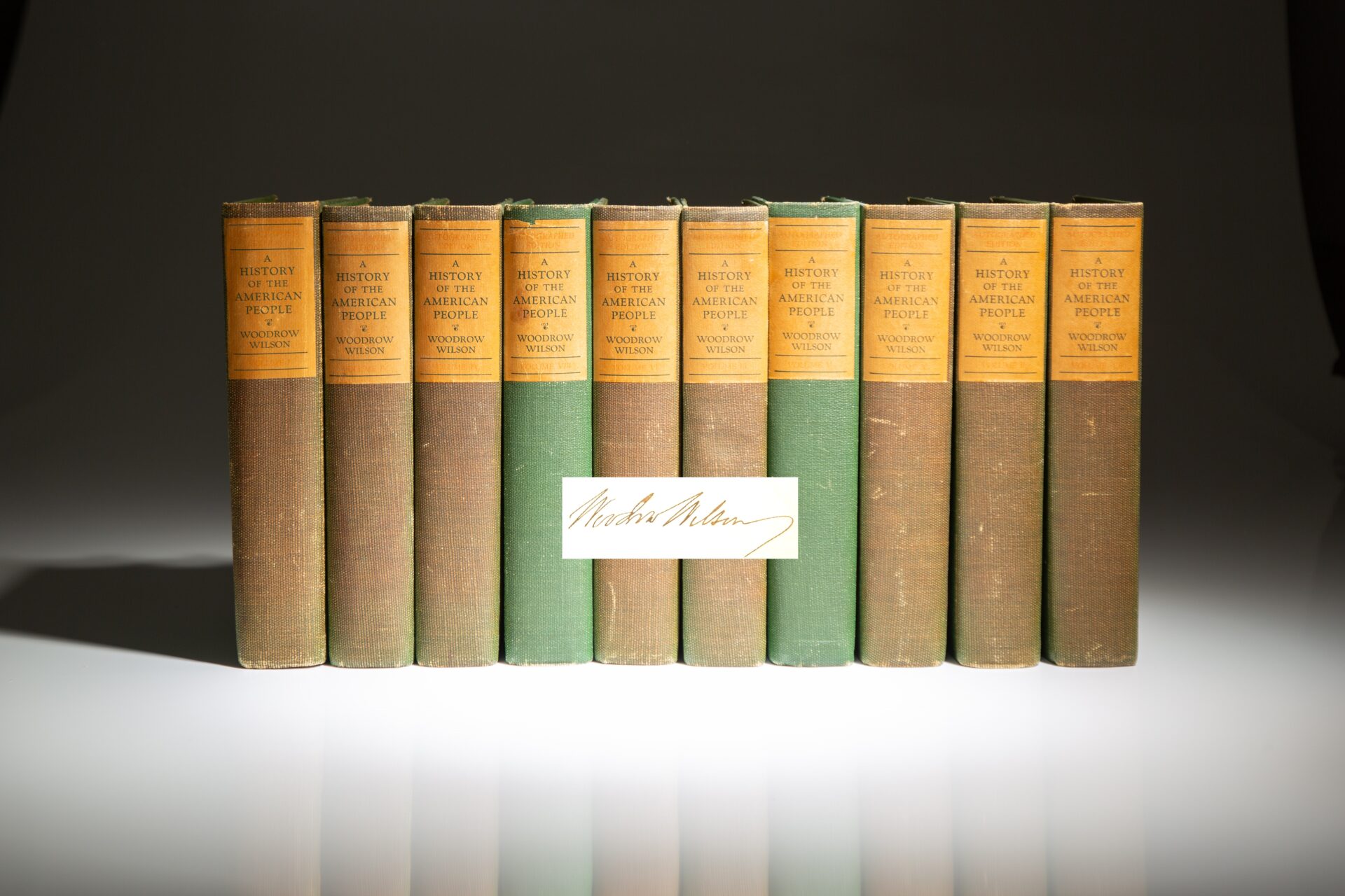 The Documentary Edition of A History of the American People, signed by President Woodrow Wilson.