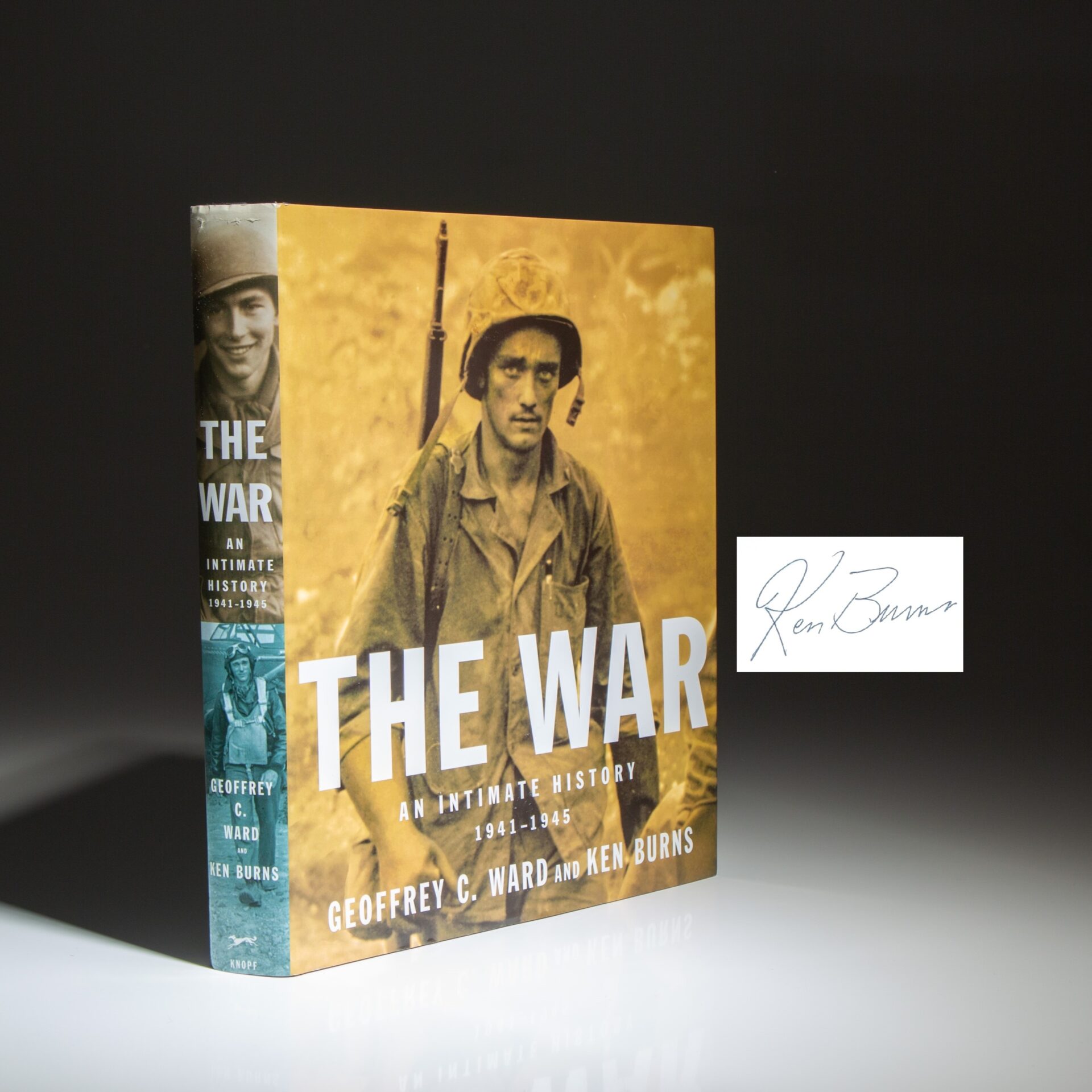 The first edition of The War: An Intimate History 1941-1945 by Geoffrey C. Ward, signed by Ken Burns.