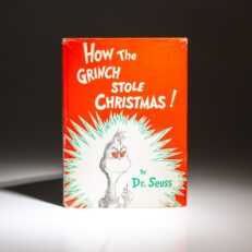 The first edition of How the Grinch Stole Christmas, in the first state dust jacket, by Dr. Seuss.