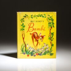 First edition of Walt Disney's Bambi, with the rare dust jacket, published in 1942.