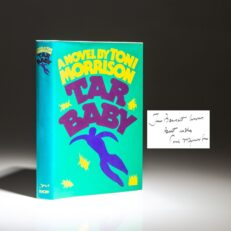 Signed first trade edition, first printing of Tar Baby by Toni Morrison.