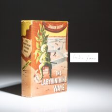 The first American edition, second state of The Labyrinthine Ways by Graham Greene, with a signed card laid-in.