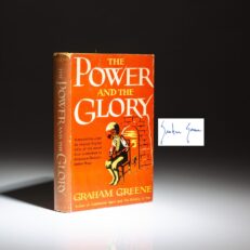 An early edition of The Power and the Glory by Graham Greene, published in 1946, with a laid-in signature.