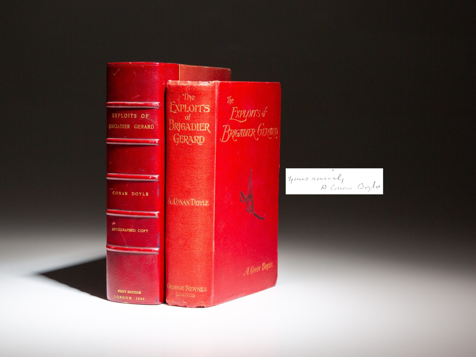 The first edition of The Exploits of Brigadier Gerard, signed by Sir Arthur Conan Doyle.