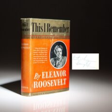 This I Remember by Eleanor Roosevelt, signed by President Harry S. Truman on July 4th, 1953, in New York City.