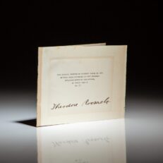 Signed limitation page from African Game Trails by Theodore Roosevelt.