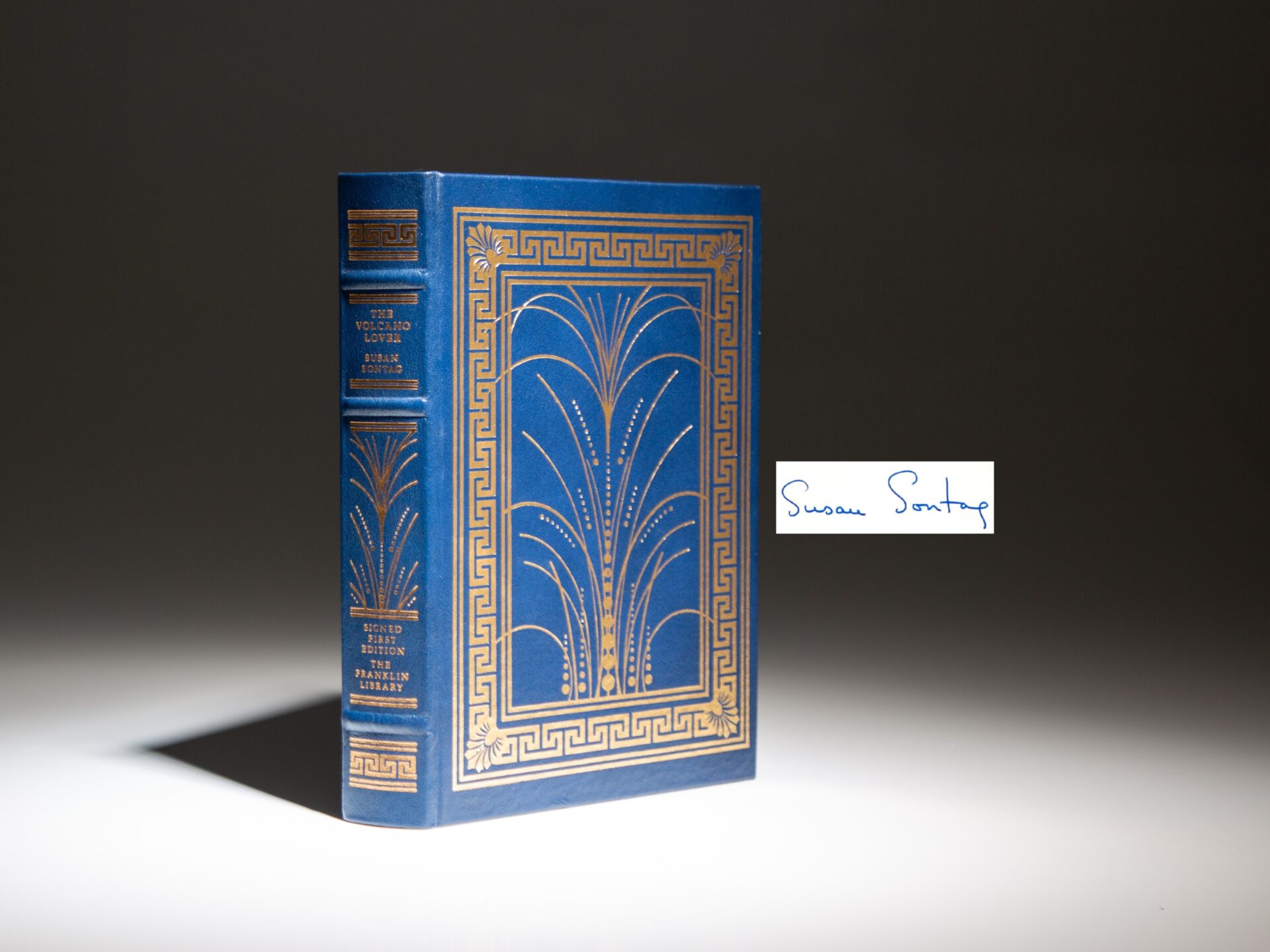From the Franklin Library, a signed limited edition of The Volcano Lover: A Romance by Susan Sontag.