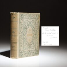 From the library of President Chester A. Arthur, the first edition of Valentino: An Historical Romance, inscribed to Arthur by his Ambassador to Italy, William Waldorf Astor.