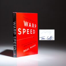 The first edition of Warp Speed, signed by Paul Mango and Senator Tom Cotton.