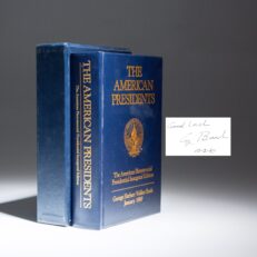 The limited edition of The American Presidents: Inaugural Edition, signed by George H.W. Bush as President in 1990.