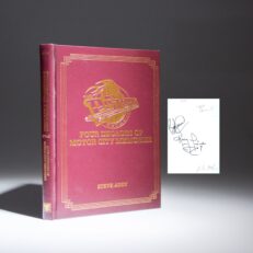 The signed limited edition of The Detroit Pistons: Four Decades of Motor City Memories, signed by Bill Laimbeer, Kelly Tripucka, Kent Benson, and Rick Mahorn.