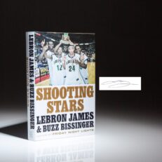 The first edition of Shooting Stars by LeBron James and Buzz Bissinger. Signed by LeBron James with Upper Deck authentication.