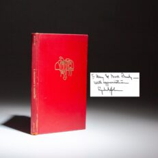 The specially bound 1964 Christmas Gift of A President's Country: A Guide to the Hill Country of Texas, inscribed by President Lyndon Johnson to National Security Advisor, McGeorge Bundy.