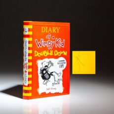 The signed first edition of Diary of a Wimpy Kid: Double Down by Jeff Kinney.