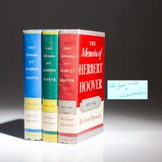 The first edition, first printings of the Memoirs of Herbert Hoover, signed by former President Herbert Hoover.