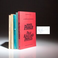 Five signed uncorrected proofs from the "Spenser" series by Robert B. Parker, including The Widening Gyre, Valediction, A Catskill Eagle, Taming a Sea-Horse, and Pale Kings and Princes.