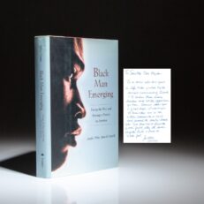 Signed first edition of Black Man Emerging by Joseph L. White, with an inscription to California State Senator Tom Hayden, a member of the "Chicago Seven".