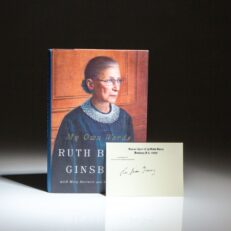 First edition of My Own Words, with a Supreme Court card signed by Associate Justice Ruth Bader Ginsburg.