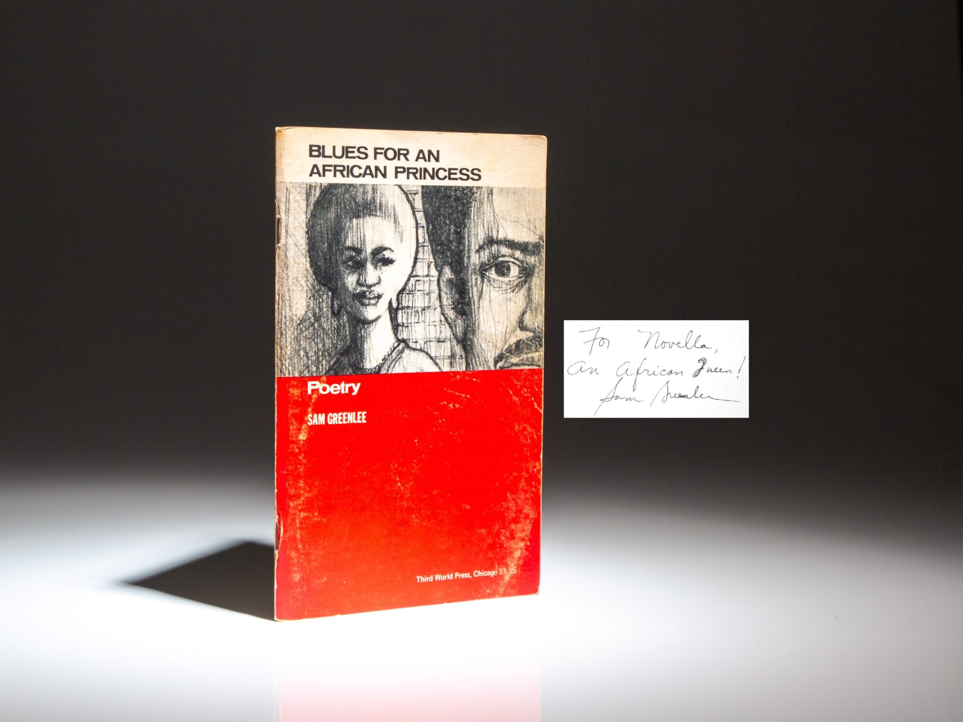 Signed first edition, second printing of Blues for an African Princess by Sam Greenlee.