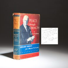 The signed limited edition of Peace through Strength by Morris V. Rosenbloom, inscribed to Assistant Secretary of Defense, H. Struve Hensel.