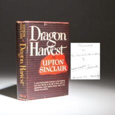 Signed by King Edward and Wallis Simpson, the Duke and Duchess of Windsor, the first edition of Dragon Harvest by Upton Sinclair.