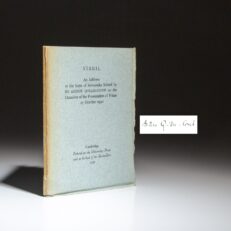 The first edition, limited issue of Virgil by Sir Arthur Quiller-Couch, an address to the boys of Sevenoaks School.