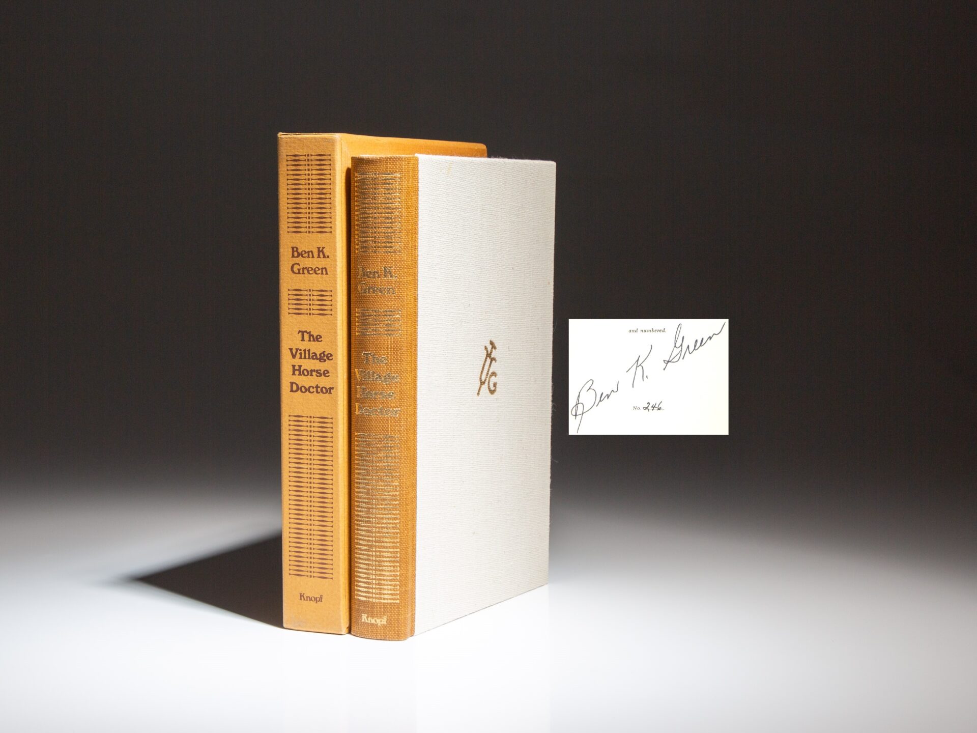 Signed limited edition of The Village Horse Doctor: West of the Pecos by Ben K. Green.