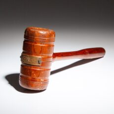 Wooden gavel made from materials from the 1950 White House Renovation during the Truman Administration.