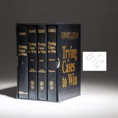 Twice signed first edition box set of Trying Cases to Win by U.S. District Judge Herbert J. Stern.