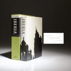 Signed limited edition of Iberia: Spanish Travels and Reflections by James Michener, with an additional inscription by Michener from 1985.