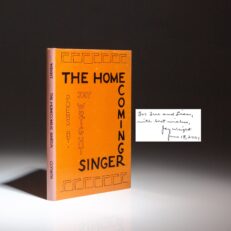 Signed first edition of The Homecoming Singer by Jay Wright, inscribed to fellow authors.