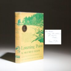 Signed first edition of Listening Point by Sigurd F. Olson, published in celebration of Minnesota's state centennial.