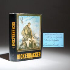 The first edition, first printing of Rickenbacker: An Autobiography, inscribed by Eddie Rickenbacker to fellow WWI aviator, Warren S. Pressler.