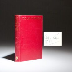 Special presentation copy of Too Late The Phalarope by Alan Paton, the first impression, signed and dated the month of publication by Alan Patton and the publisher, Frederick Cannon.