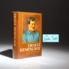 The signed first edition of Ernest Hemingway: A Life Story by Carlos Baker.