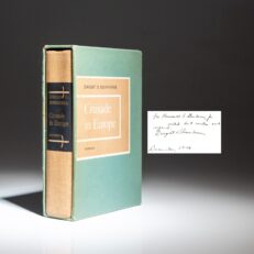 The signed limited edition of Crusade in Europe, signed twice by Gen. Dwight D. Eisenhower.