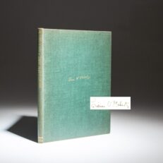 The signed limited first edition of The Ecstasy of Angus by Liam O'Flaherty, a retelling of the Irish mythological story of Angus Óg, the god of youth, beauty, and love among the Tuatha Dé Danann.