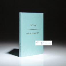 The first edition, signed limited edition of "A"-14 by Louis Zukofsky, one of 275 copies signed by Zukofsky on the limitation page.