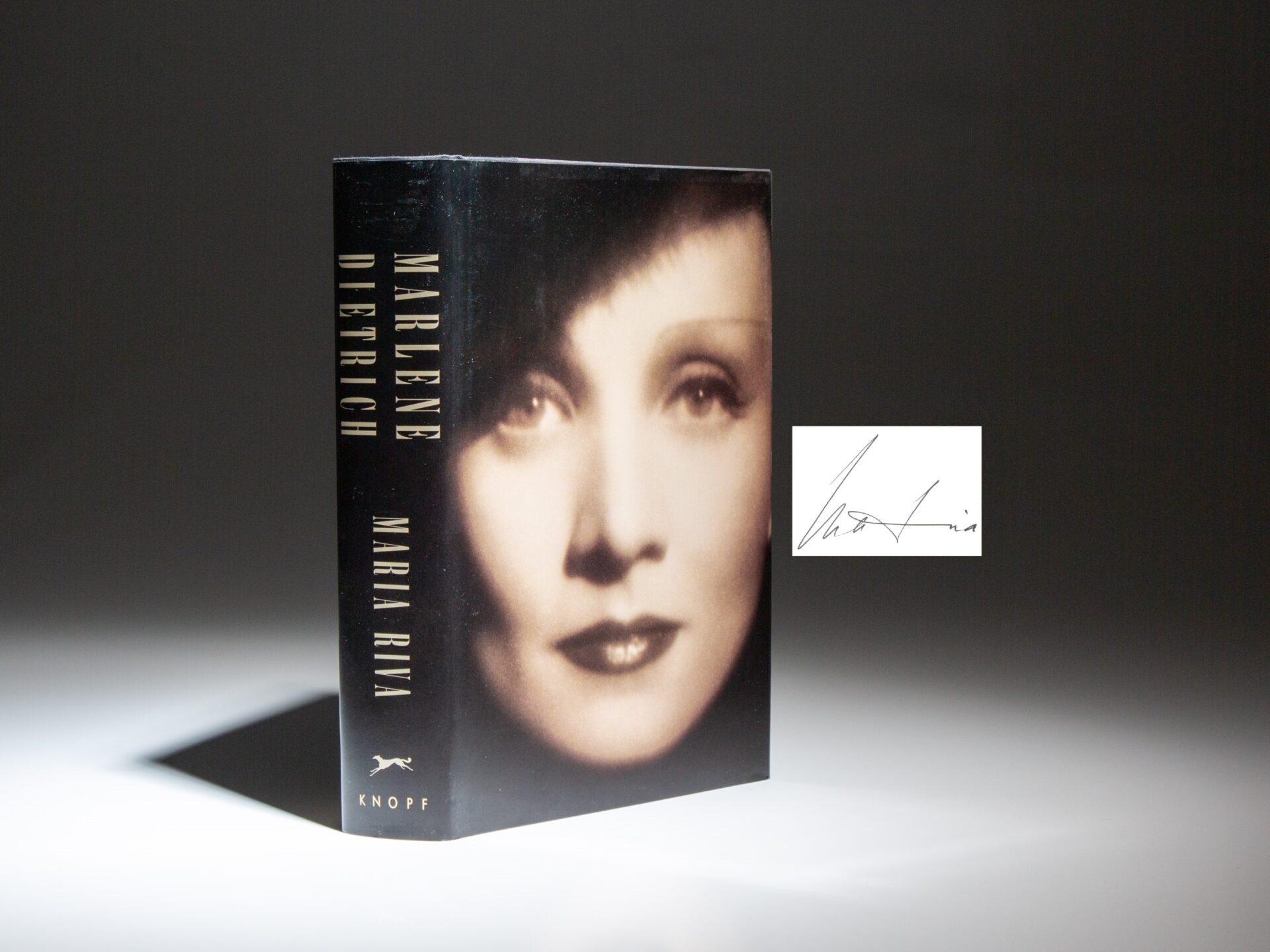 The first edition, first printing of Marlene Dietrich, signed by the author, Maria Riva.