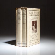 The 1925 Collier edition of Mark Twain's Autobiography by Mark Twain, with the publisher's scarce dust jackets and slipcase.