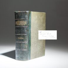 From the library of Major General Frederick Steele, the 1862 Pronouncing Dictionary of the Spanish and English Languages by Mariano Velázquez de la Cadena. His reference book while leading Union forces to secure the mouth of the Rio Grade River in Texas, after the collapse of Confederate forces.