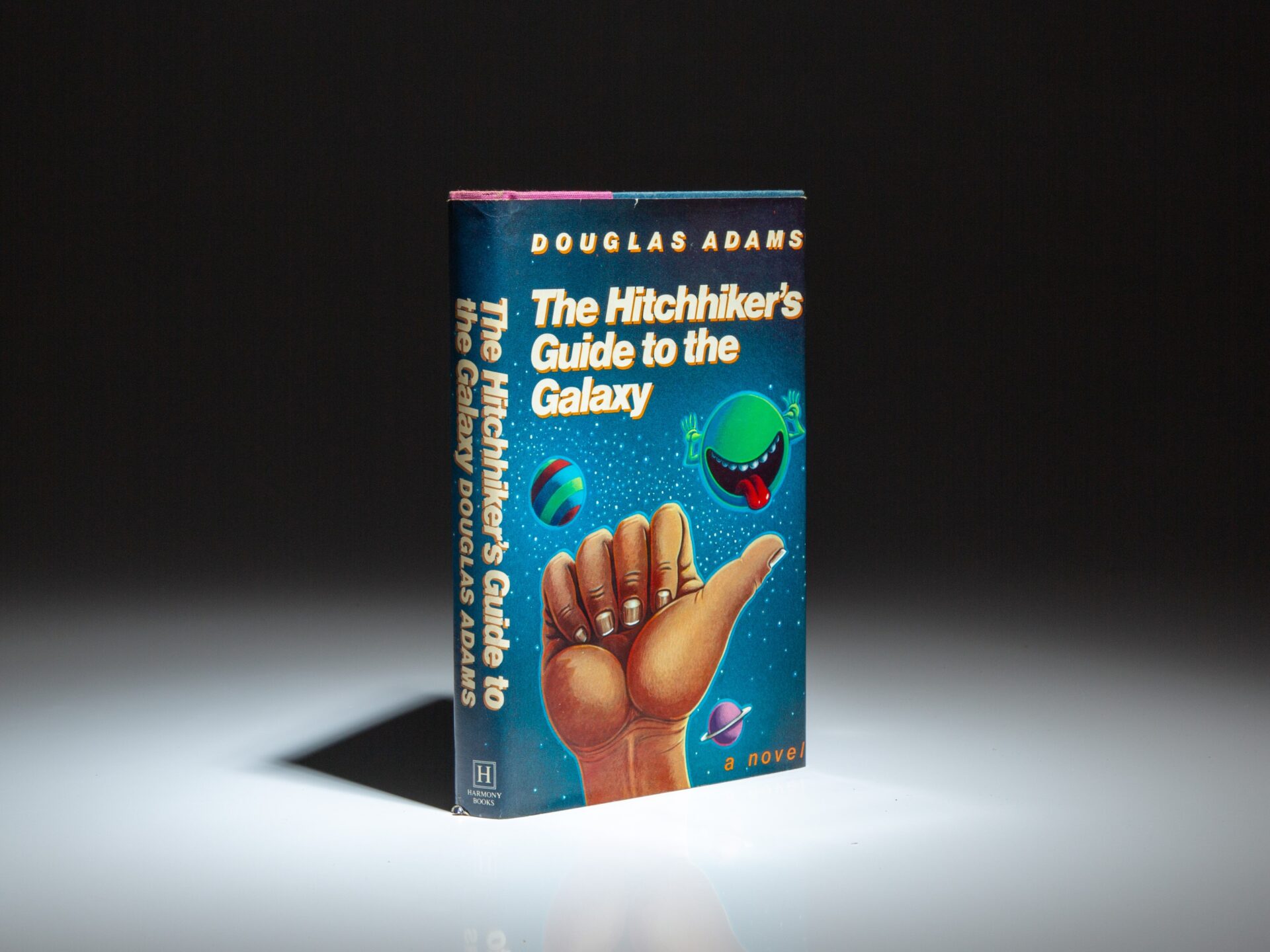 The first American edition of The Hitchhiker's Guide to the Galaxy by Douglas Adams.