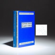 Signed first edition of Report From Part One, an autobiography by Gwendolyn Brooks, together with a first edition of Report From Part Two.